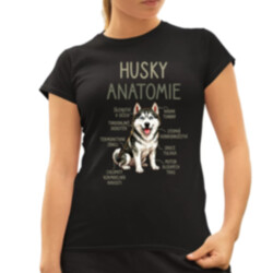 Husky – anatomie  - dámské tričko s potiskem