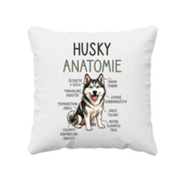 Husky – anatomie - polštář s potiskem