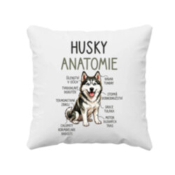 Husky – anatomie - polštář s potiskem