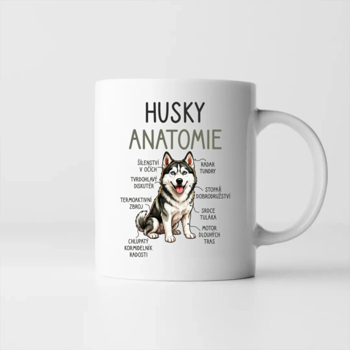 Husky – anatomie - hrnek s potiskem