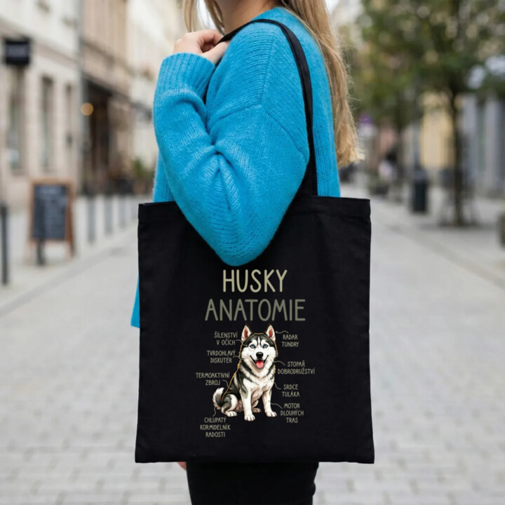 Husky – anatomie - taška s potiskem
