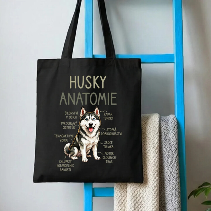 Husky – anatomie - taška s potiskem