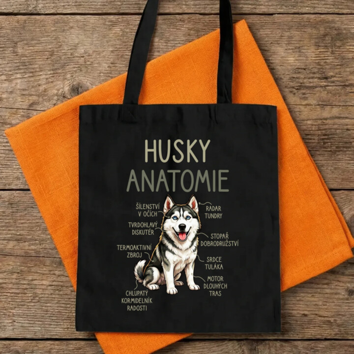 Husky – anatomie - taška s potiskem