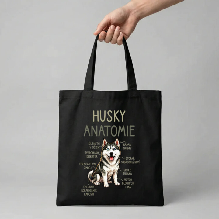 Husky – anatomie - taška s potiskem