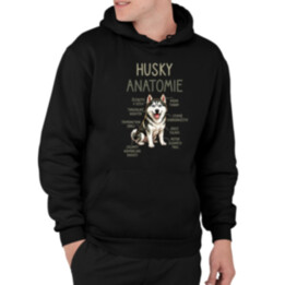 Husky – anatomie - pánská mikina s potiskem