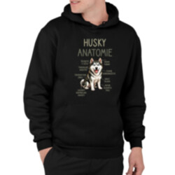 Husky – anatomie - pánská mikina s potiskem