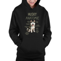 Husky – anatomie - dětská mikina s kapucí