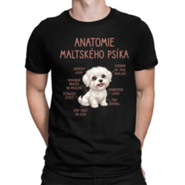 Anatomie maltského psíka - pánské tričko s potiskem