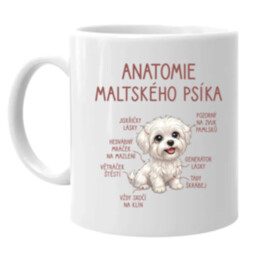 Anatomie maltského psíka - hrnek s potiskem