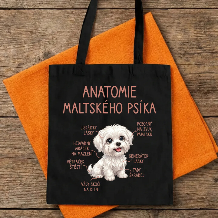 Anatomie maltského psíka - taška s potiskem