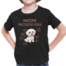 Anatomie maltského psíka - dětské tričko s potiskem
