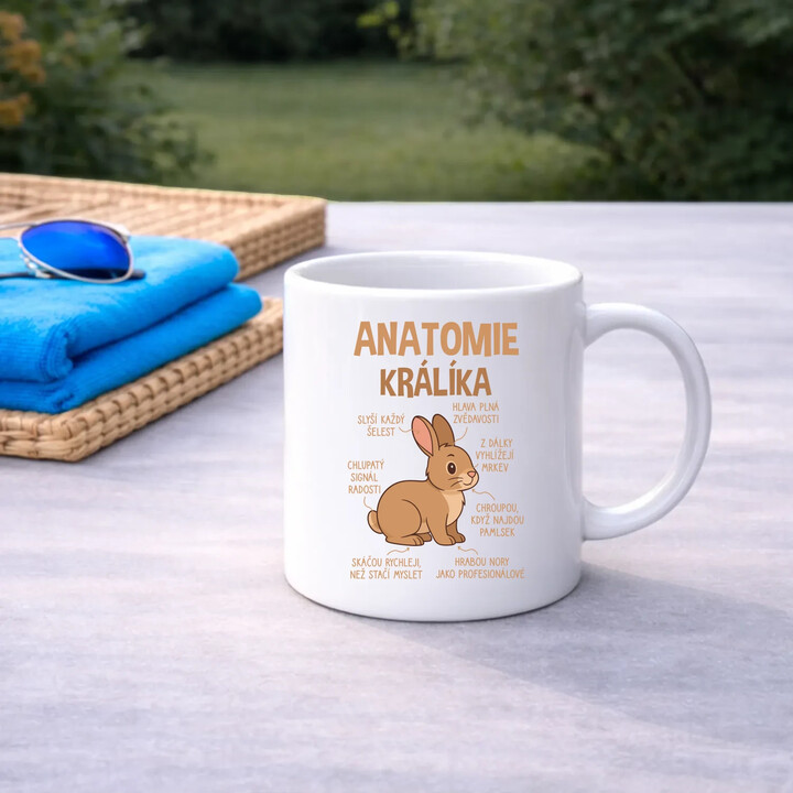 Anatomie králíka - hrnek s potiskem