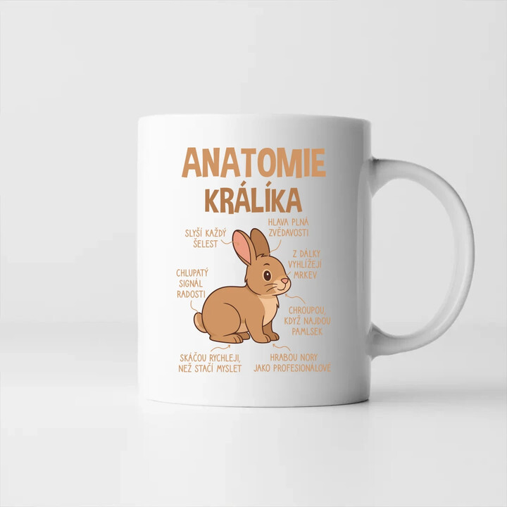 Anatomie králíka - hrnek s potiskem