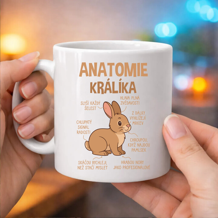Anatomie králíka - hrnek s potiskem