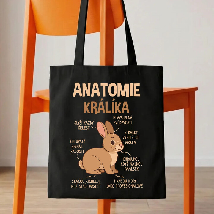 Anatomie králíka - taška s potiskem