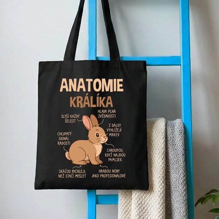 Anatomie králíka - taška s potiskem