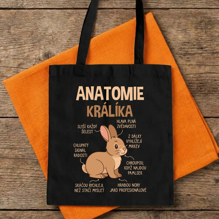 Anatomie králíka - taška s potiskem
