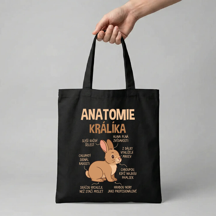 Anatomie králíka - taška s potiskem