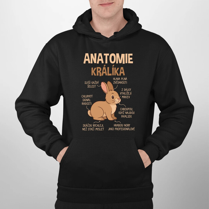 Anatomie králíka - pánská mikina s potiskem