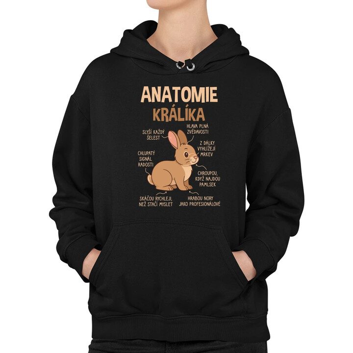 Anatomie králíka - dámská mikina s potiskem
