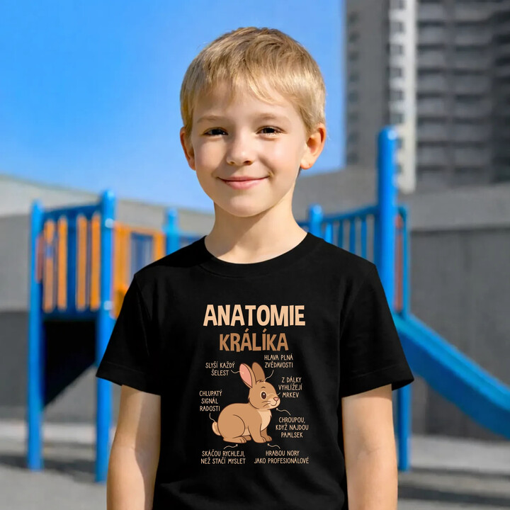 Anatomie králíka - dětské tričko s potiskem