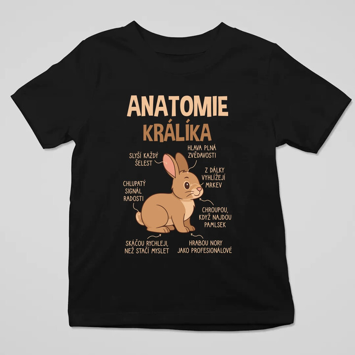 Anatomie králíka - dětské tričko s potiskem