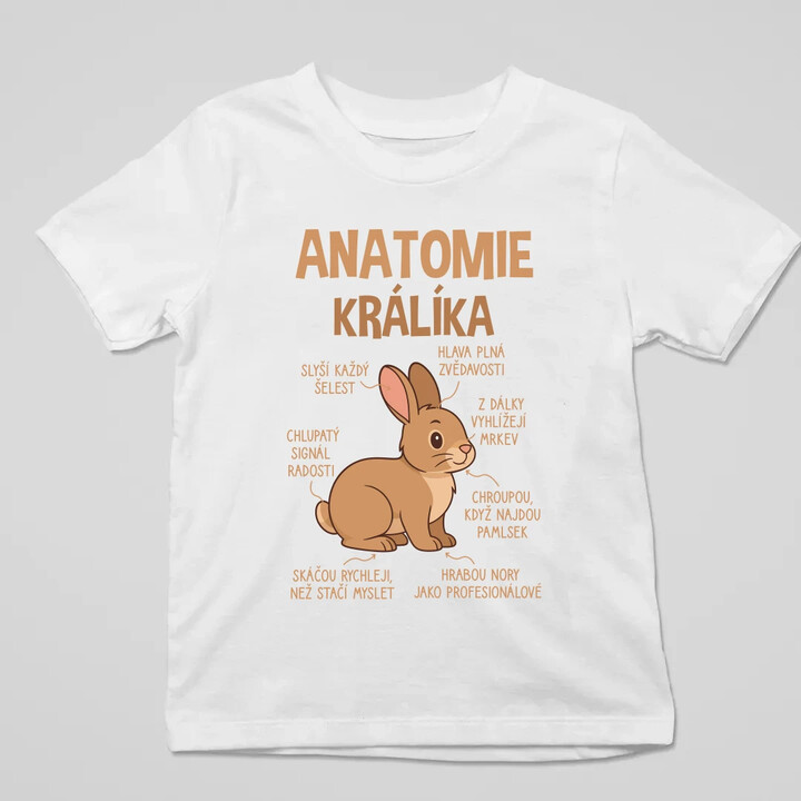 Anatomie králíka - dětské tričko s potiskem