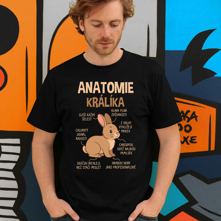 Anatomie králíka - pánské tričko s potiskem
