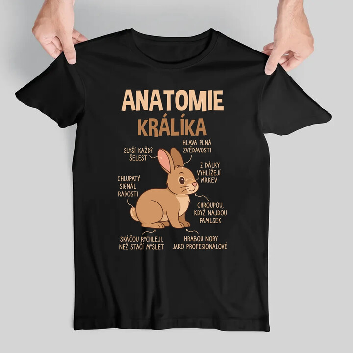 Anatomie králíka - pánské tričko s potiskem
