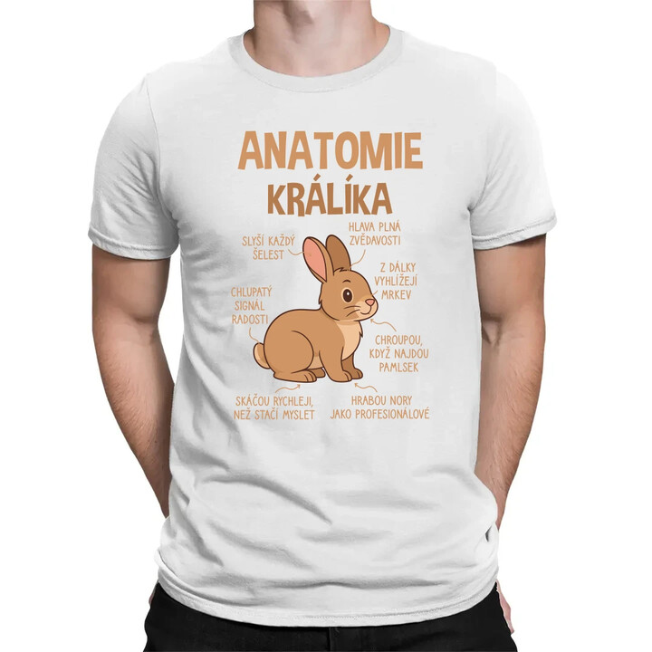 Anatomie králíka - pánské tričko s potiskem