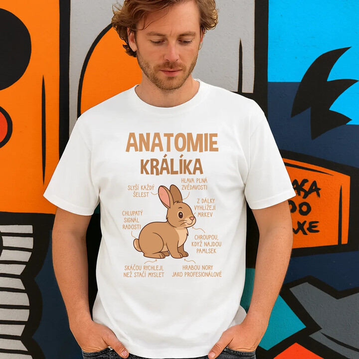 Anatomie králíka - pánské tričko s potiskem