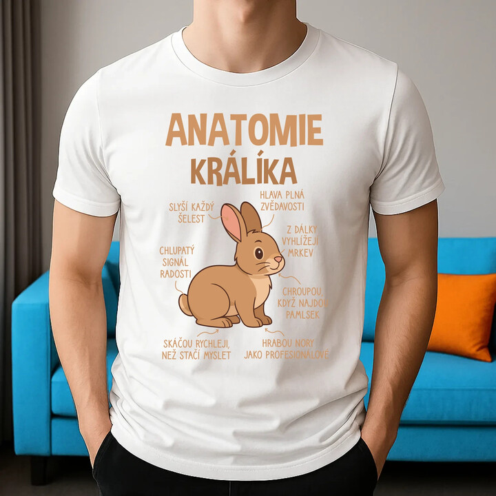 Anatomie králíka - pánské tričko s potiskem