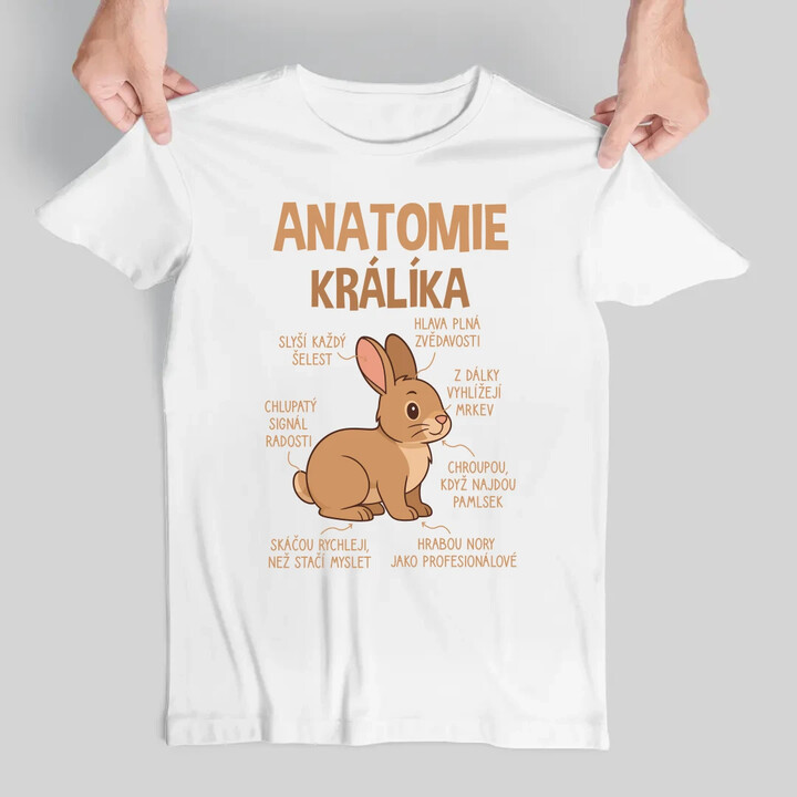 Anatomie králíka - pánské tričko s potiskem