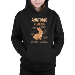 Anatomie králíka - dětská mikina s kapucí