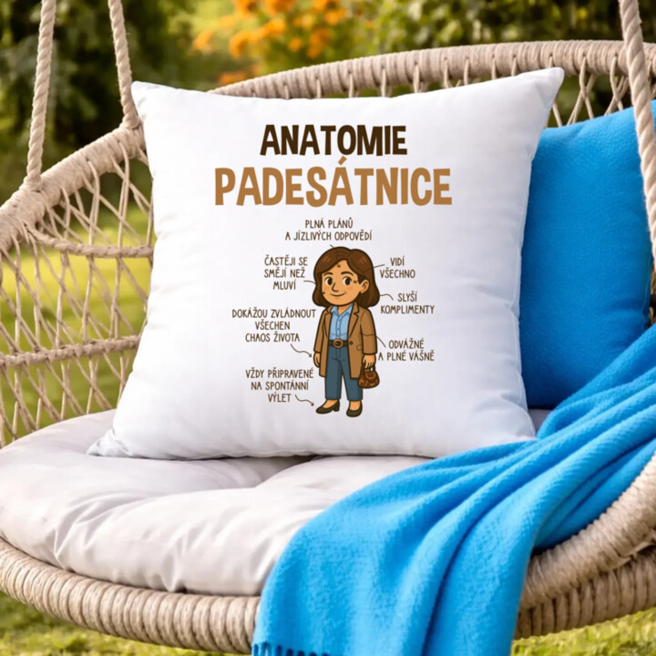 Anatomie padesátnice - polštář s potiskem