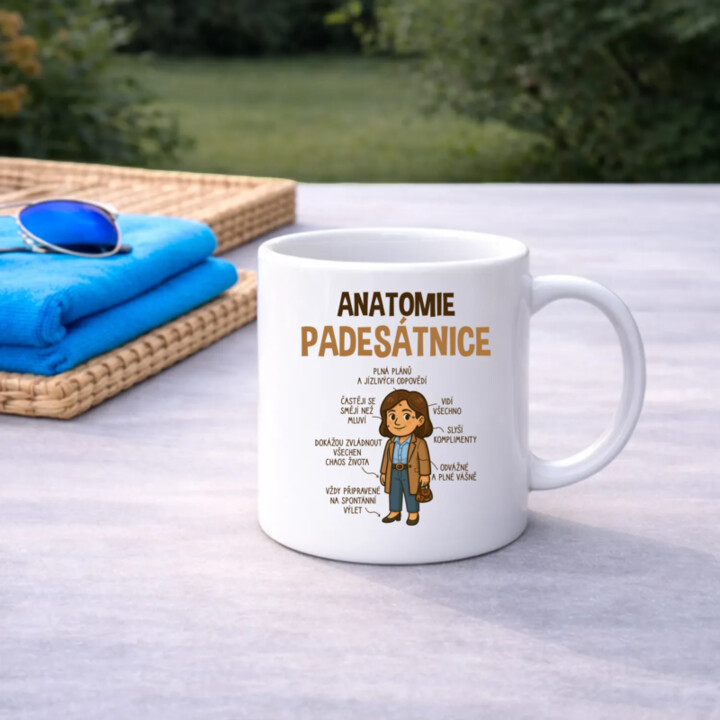 Anatomie padesátnice - hrnek s potiskem