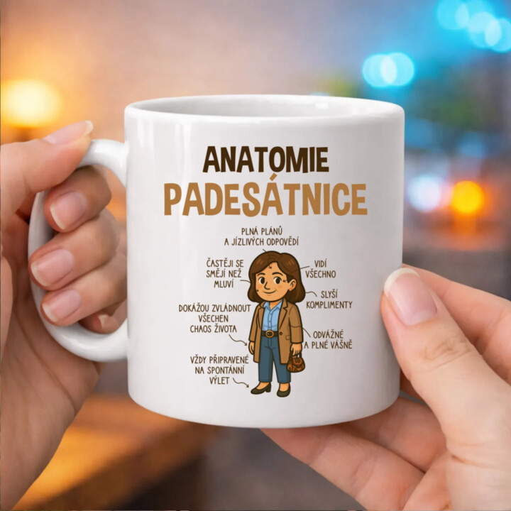 Anatomie padesátnice - hrnek s potiskem