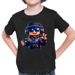 Hráč s ovladačem - dětské tričko s potiskem pro fanoušky Roblox
