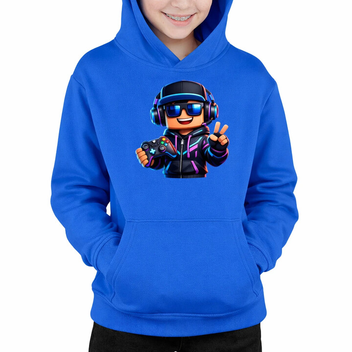 Hráč s ovladačem - dětská mikina s kapucí pro fanoušky Roblox