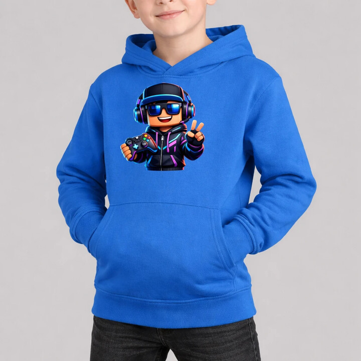 Hráč s ovladačem - dětská mikina s kapucí pro fanoušky Roblox
