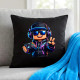 Hráč s ovladačem - černý polštář s potiskem pro fanoušky Roblox