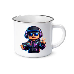 Hráč s ovladačem  - keramický smaltovaný hrneček s potiskem pro fanoušky Roblox