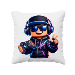 Hráč s ovladačem - polštář s potiskem pro fanoušky Roblox