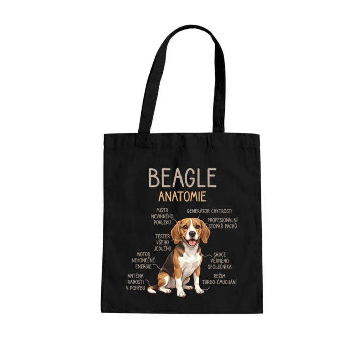 Beagle – anatomie - taška s potiskem
