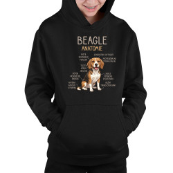 Beagle – anatomie - dětská mikina s kapucí