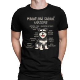 Miniaturní knírač – anatomie - pánské tričko s potiskem