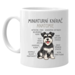 Miniaturní knírač – anatomie - hrnek s potiskem
