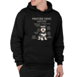 Miniaturní knírač – anatomie - pánská mikina s potiskem