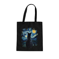 Kočka inspirovaná Van Goghem - taška s potiskem