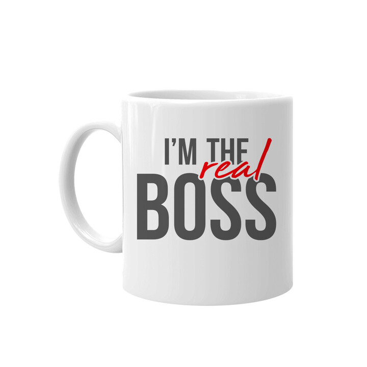 Hrnky I'm the boss - I'm the real boss - Keramický hrnek s potiskem
